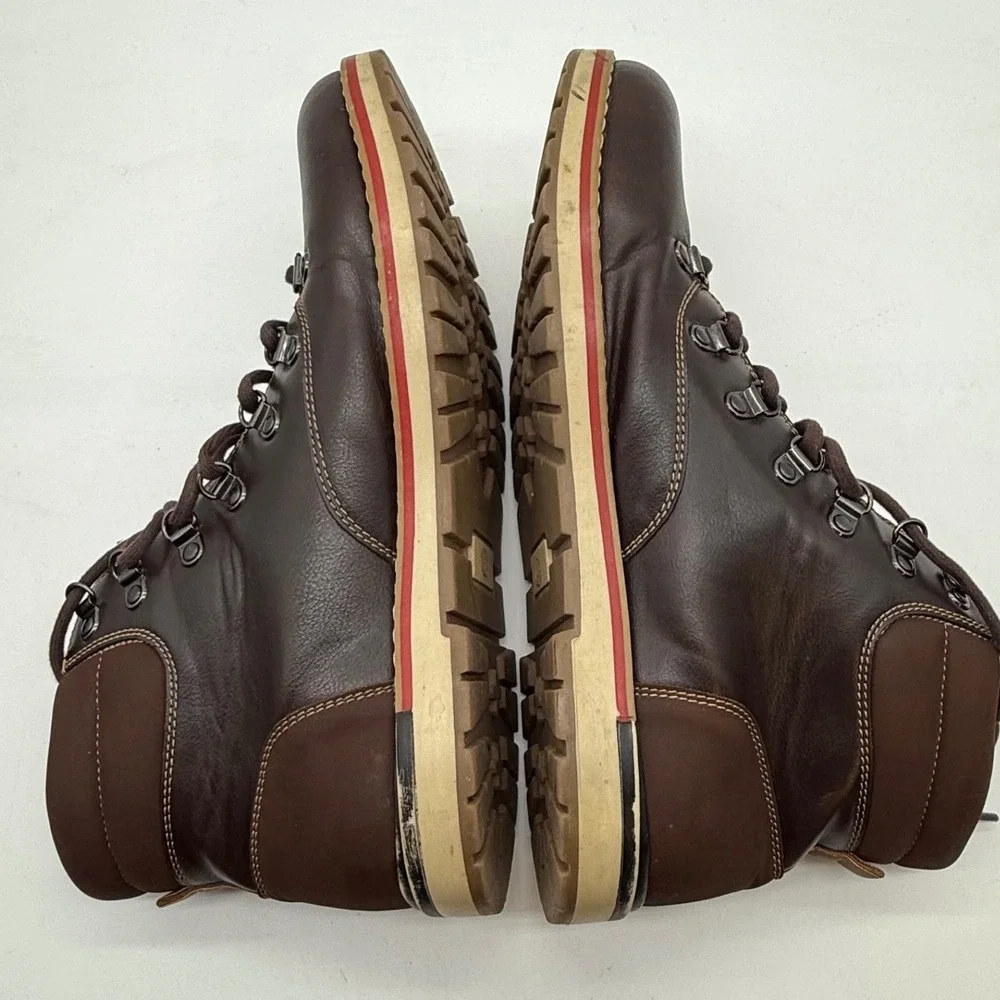 J.Ferrar Mens Brown Leather Lace Up‎ Hiking Boots Size 11M gorpcore